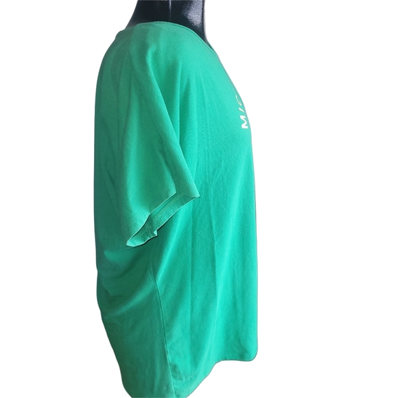 Michael Kors Green Short Sleeve With Gold Logo Front - Picture 3 of 5